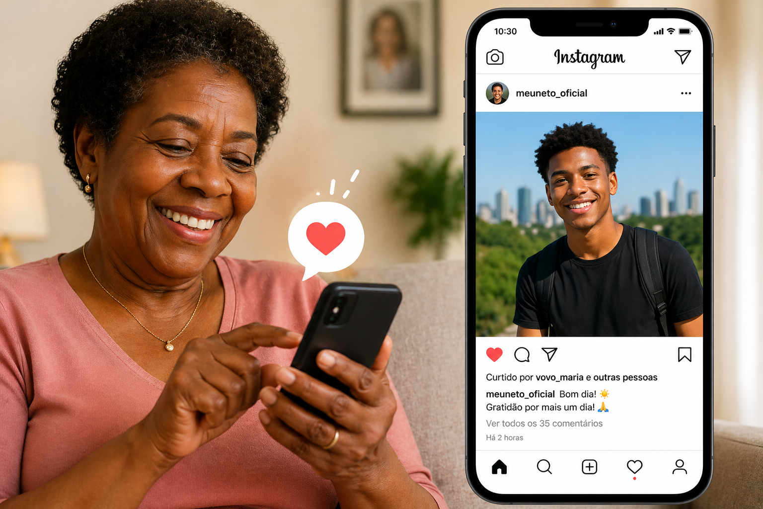 Pessoa usando Instagram no celular